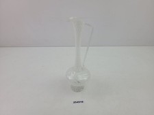 Vase Henkelvase Glas 29 cm schmal filigran transparent Vintage Deko 60er #254510