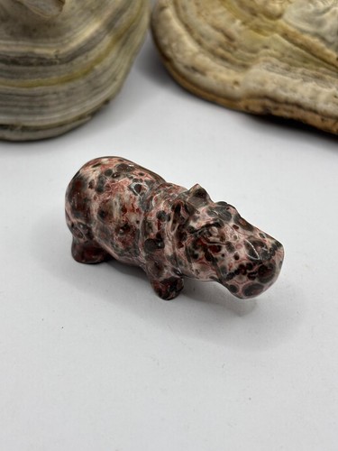 Nilpferd figur leopardenjaspis - figur,
