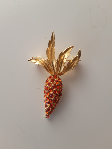 Brosche vintage strass - vintage, karotte