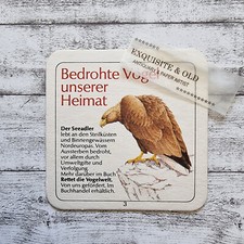 Bedrohte Vögel Seeadler Marburger Brauerei Bierdeckel Werbung Reklame Vintage