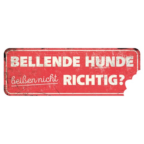 Warnschild bellende hunde - "bellende,