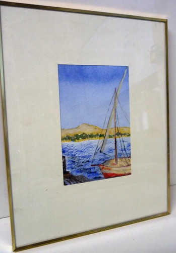 Aquarell segelboot signiert - aquarell,