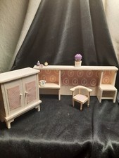 LUNDBY Puppehaus Möbel 1:18 Schlafzimmer Schrank Stuhl Zubehör Unbespielt Alt