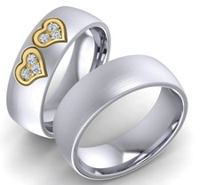 Ring Freundschafts- Partner- Ehe- Verlobungsring Edelstahl Silber Gold +Gravur