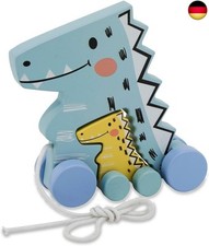 JAMARA 460877 - Holzspielzeug - Kidiwood Nachzieh Dinos, 2-teilig -