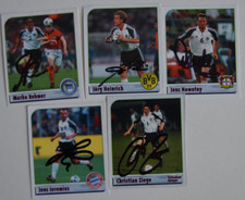 Panini 2002, Deutsche Nationalmannschaft-Sondersticker, 5 Spieler, signiert