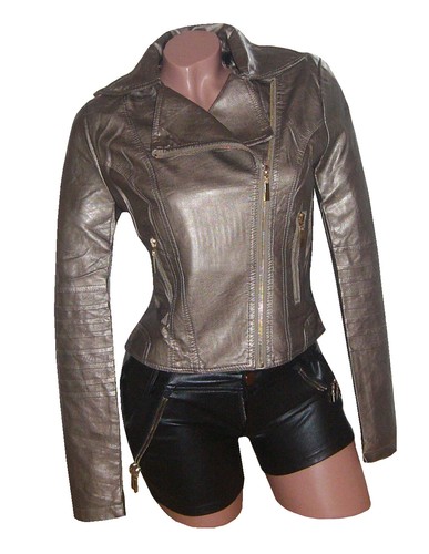 Kunstlederjacke jacke metallic - kunstlederjacke,