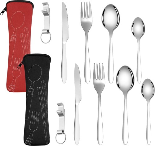 Edelstahl campingbesteck set - edelstahl,