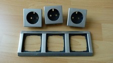 Gira  System 55 Edelstahl Rahmen Steckdose