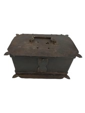 Antike kleine Kriegskasse Eisentruhe Truhe 