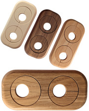 Heizkörper Rosette Holz Abdeckung Heizungsrohr Rohr doppelt Blende rund Ø 16-23