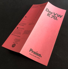 VW K70 PREISLISTE…..4-Seiten-Prospekt letzte Modelle....TOLL...1974