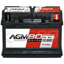 Panther AGM Solarbatterie 12V 80Ah Boot Camping Wohnmobil Versorgungsbatterie