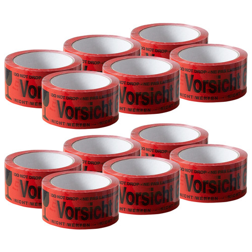 12x klebeband vorsicht glas - klebeband, 48