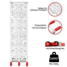 Auffahrrampe Anhänger Klappbar max. 340kg Alu Verladerampe Auffahrschiene PKW