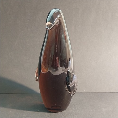 Glas figur pinguin signiert - glas,