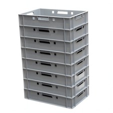 8 Stück Eurokasten E1 Metzgerkiste Lagerkiste Stapelkasten Eurokiste in grau