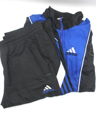 Adidas Anzug Trainingsanzug Hose Jacke schwarz blau vintage L-XL