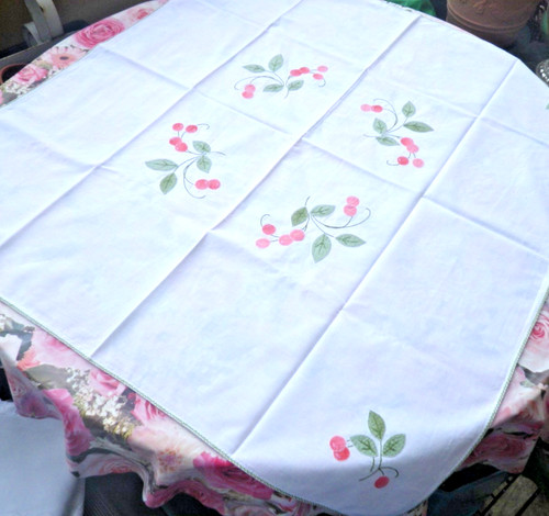 Sommerliche tischdecke weiß - tischdecke,
