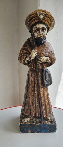 Antike holzfigur pilger - antike, /