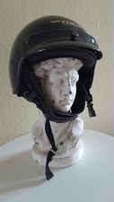 Moped Helm Motorradhelm Mofa  Sturzhelm Rollerhelm  Fieberglas schwarz 56 FLM