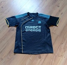 ADIDAS Kurzarm Trikot OLYMPIQUE DE MARSEILLE Gr.152 dunkelgrau Logo CLIMA COOL