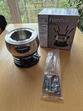 Fondue Edelstahl mit Gabeln