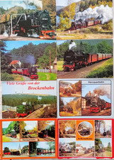 8 Postkarten HSB, Schmalspurbahn Harz, Brocken, Selketalbahn, teilw. geschnitten