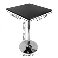 Bistro Tisch Stehtisch schwarz eckige Edelstahl höhenverstellbar 70-90cm Home