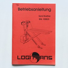 Logitrans EHL1000/3 elektro Scherenhubwagen Betriebsanleitung Ersatzteilkatalog