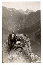 AK Foto Familie am Königssee Dirndl Tracht Berchtesgaden Alpen Echtfoto 1940er