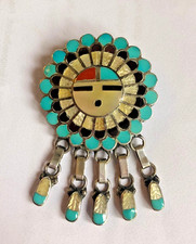 Brosche oder Anhänger  Indianerschmuck  Zuni Sterling