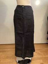 Leinen- Rock - Schwarz m