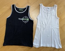 2 Tanktop Unterhemden Von Sanetta Gr.140 Weiss und Schwarz für Jungen