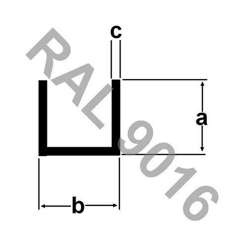 Alu profil pulverbeschichtet - u-profil,