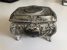 Alte Schmuckschatulle Andenken, Motiv Münchner Kindl, Metall