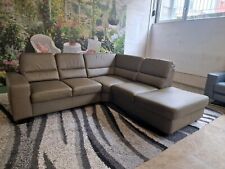 Polinova Ecksofa Amaro N2573 Echtleder Torro moos, Glattleder, strapazierfähig