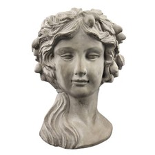 Gartenfigur mit Blumentop 630-17, Skulptur Gartenstatue Steinfigur Außenbereich