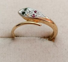 Antik Goldring Schlange