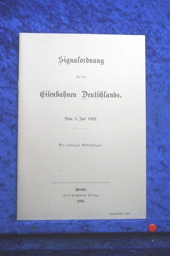 Signalordnung 1892 - , (ee056)