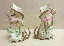 2  Nippesfigur Nippes  Engel Figuren Porzellan Väschen 11,5cm jedoch fehlerhaft