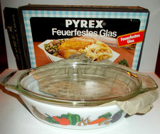 Pyrex Glas Deckel-Topf oval Backform Auflaufform feuerfest Kasserolle Kult OVP!!