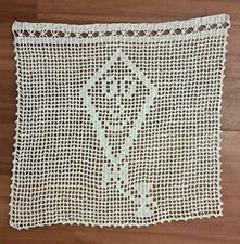 Häkelgardine "Drache"  Handarbeit  Weiß