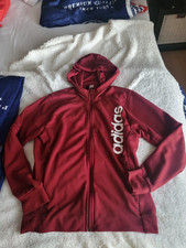 Schöne,weiche Adidas Sweat Jacke m.Kapuze,Gr.L,weinrot,Baumw.mischung