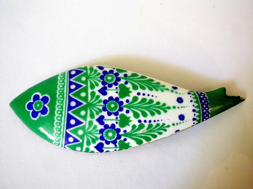 Brosche emaille handgemalt - brosche,