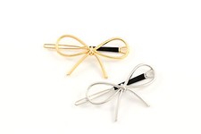 Haarklammer Haarspange Schleife Schleifchen gold silber Haarschmuck A438