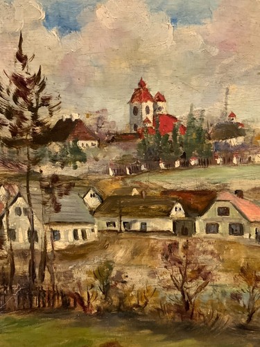 Becvar ölgemälde dorf in - becvar,