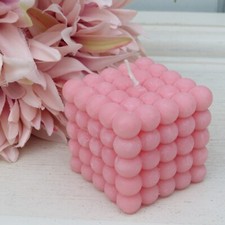 Bubble Candle Kerze Deko Blasenkerze Rosa Romantik 5,5x5,5 cm Brenndauer 16 h