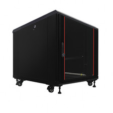 19" Netzwerkschrank Serverschrank 12 HE div. Größen Sicht-/Vollblechtür Flatpack