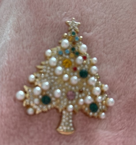 Weihnachtsbaum brosche gold - weihnachtsbaum,